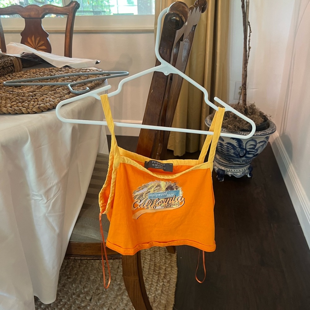 orange summer cali tank top